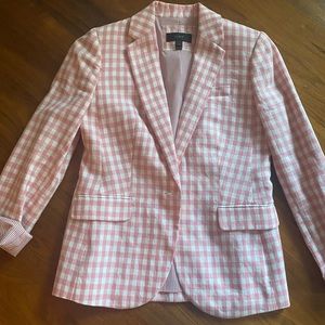 Pink gingham J. Crew Blazer